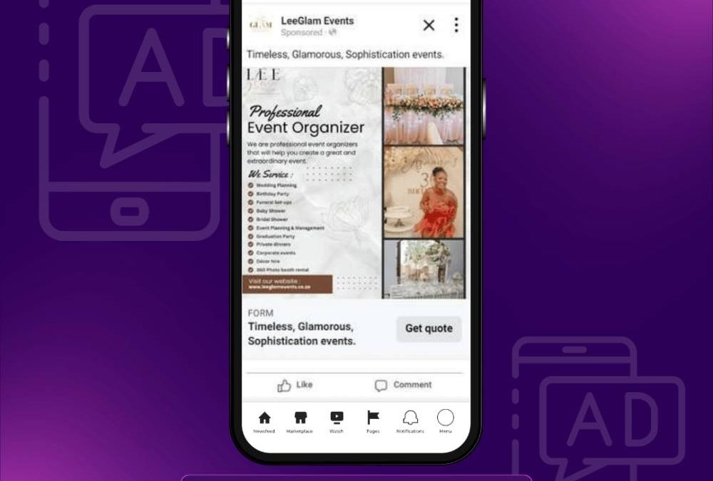 Lee Glam Events Meta Ad
